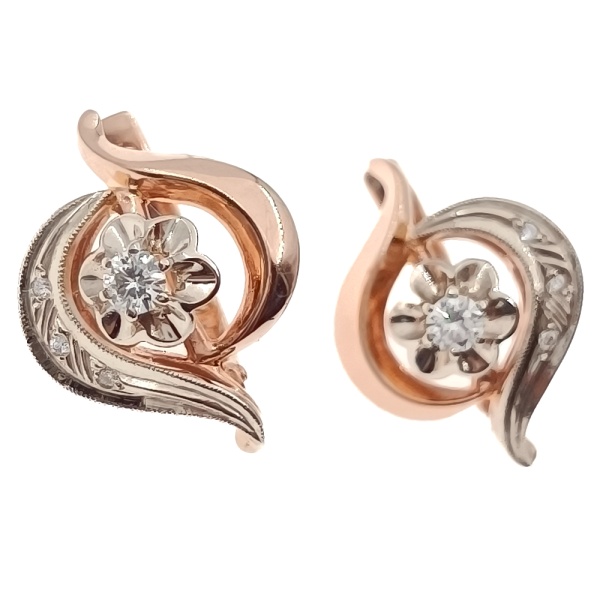 Серьги из золота 585 пробы с бриллиантами