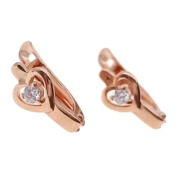 Серьги из золота 585 пробы с фианитом