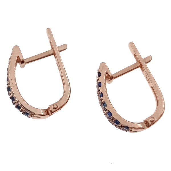 Серьги из золота 585 пробы с бриллиантами и сапфиром с.