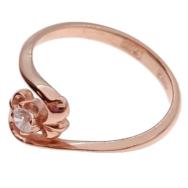 Кольцо из золота 585 пробы с фианитом