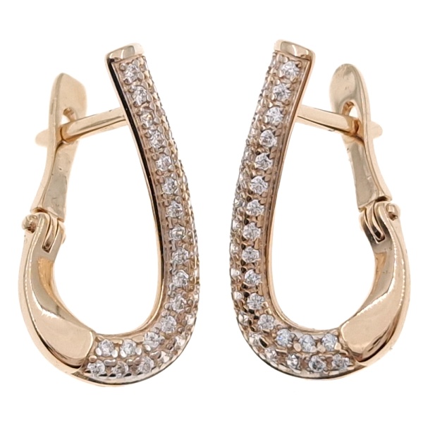 Серьги из золота 585 пробы с фианитом