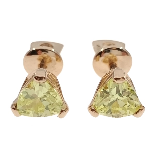 Пусеты из золота 585 пробы с фианитом