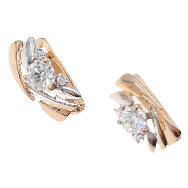 Серьги из золота 585 пробы с фианитом