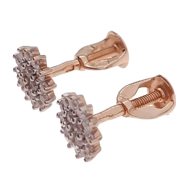 Пусеты из золота 585 пробы с фианитом