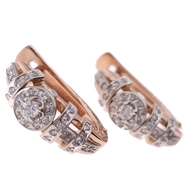 Серьги из золота 585 пробы с бриллиантами