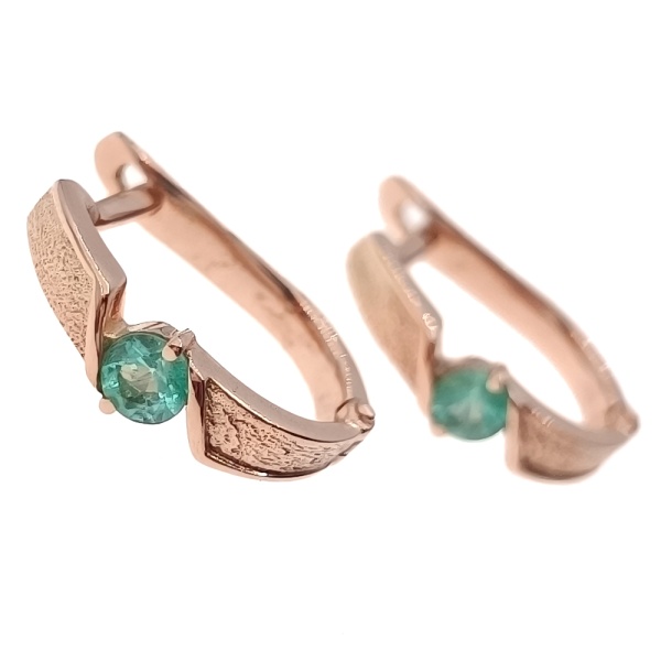 Серьги из золота 585 пробы с изумрудом