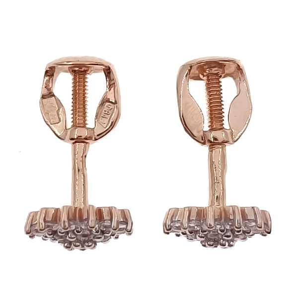 Пусеты из золота 585 пробы с фианитом