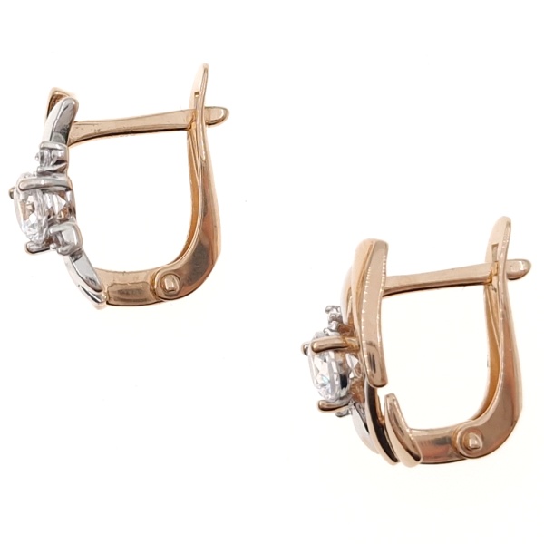 Серьги из золота 585 пробы с фианитом