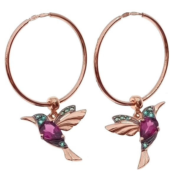 Серьги из золота 585 пробы с фианитом