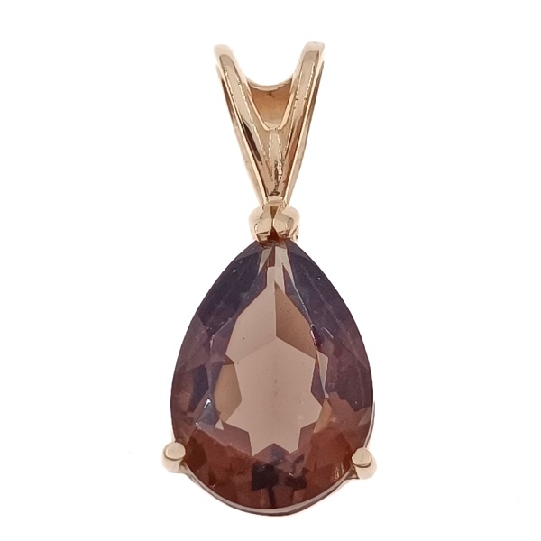 Кулон из золота 585 пробы с дымчатым кварцем