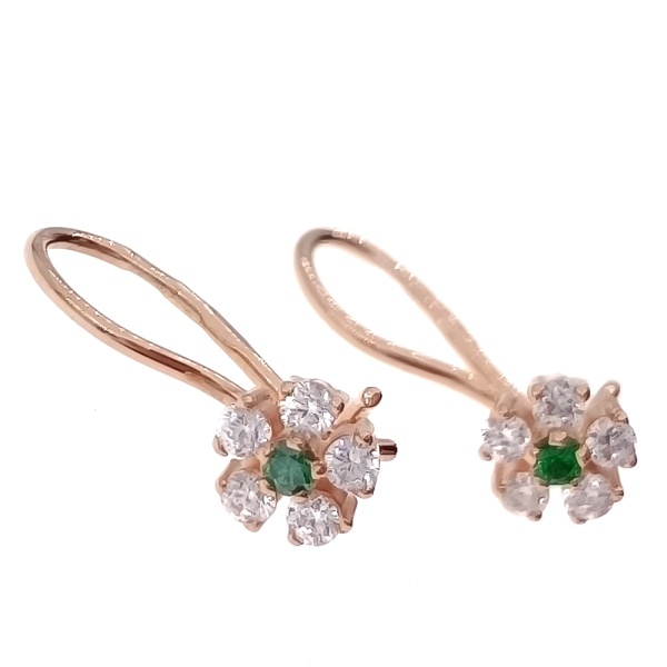 Серьги из золота 585 пробы с фианитом