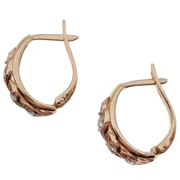 Серьги из золота 585 пробы с фианитом