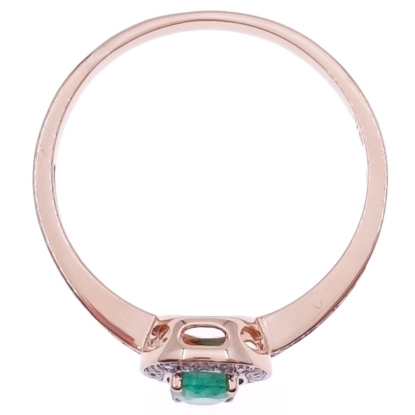 Кольцо из золота 585 пробы с бриллиантами и изумрудом