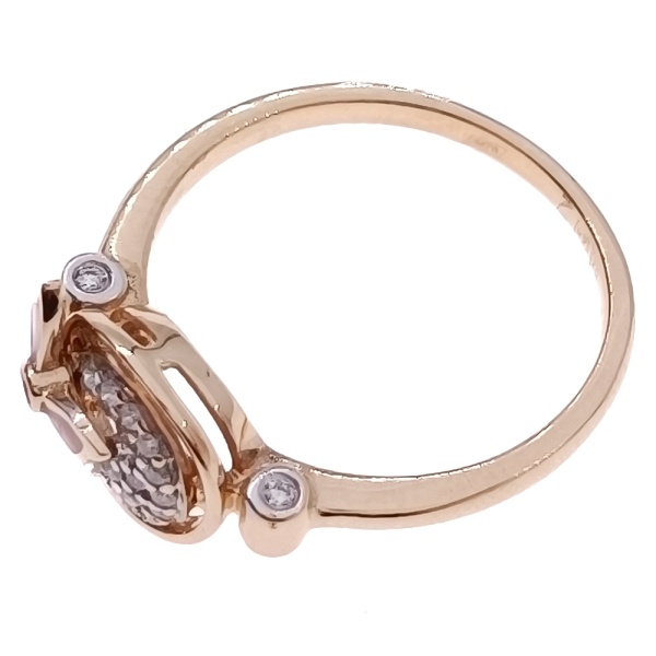 Кольцо из золота 585 пробы с бриллиантами и эмалью