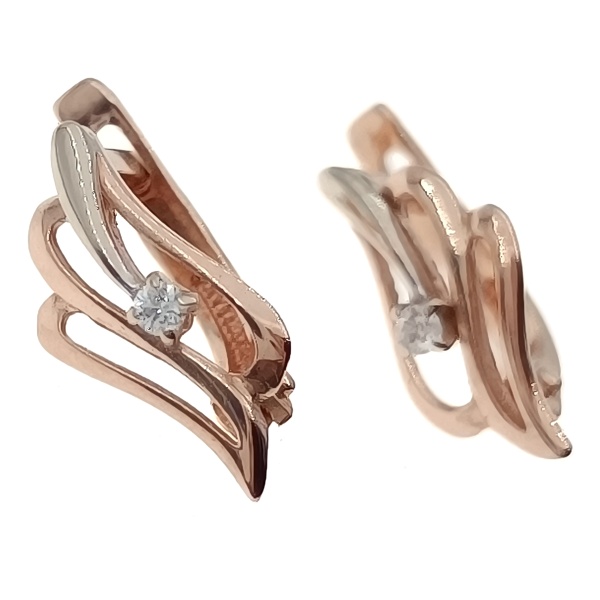 Серьги из золота 585 пробы с бриллиантами