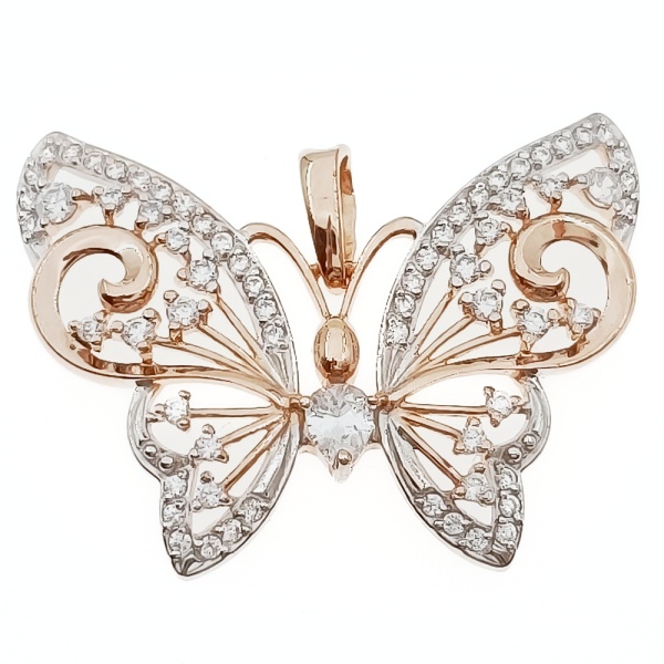 Подвеска из золота 585 пробы с фианитом