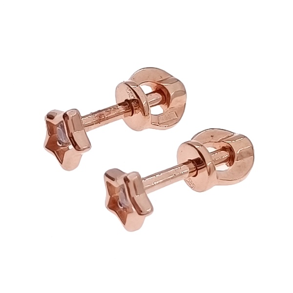 Пусеты из золота 585 пробы с фианитом