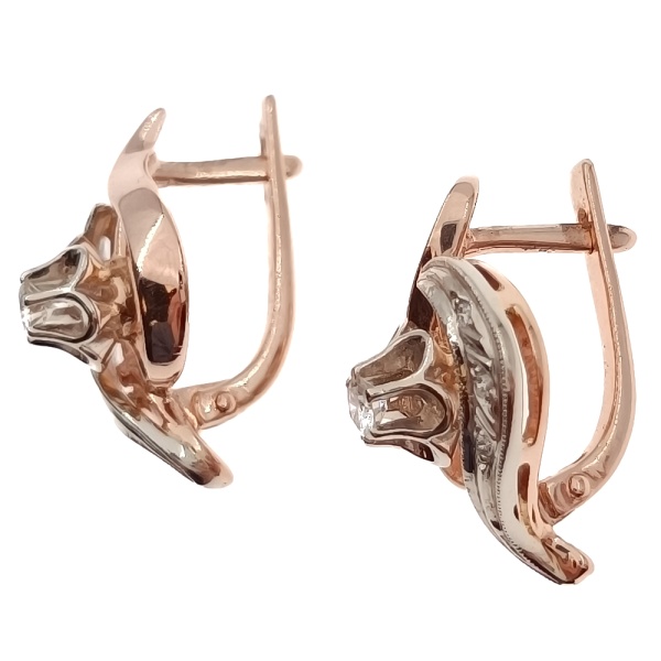 Серьги из золота 585 пробы с бриллиантами