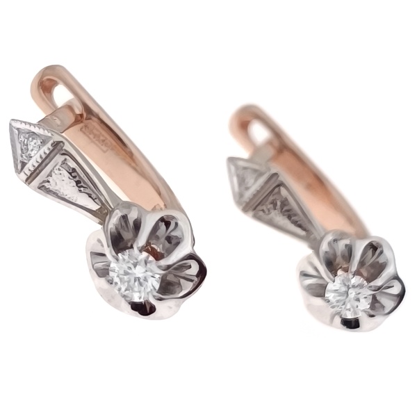 Серьги из золота 585 пробы с бриллиантами