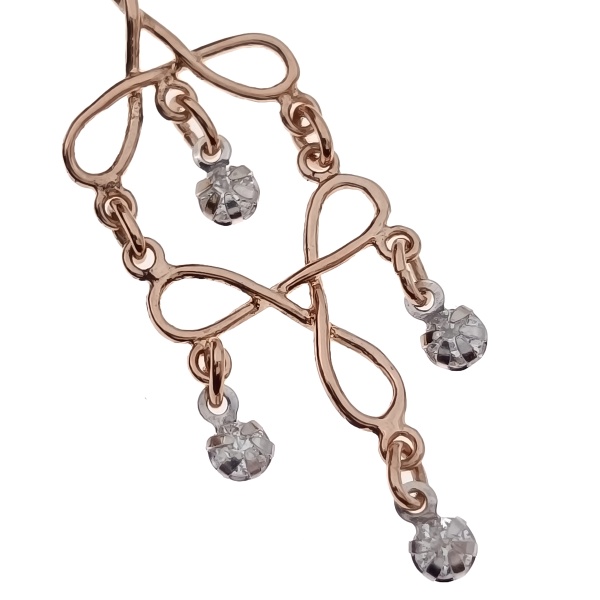 Серьги из золота 585 пробы с фианитом