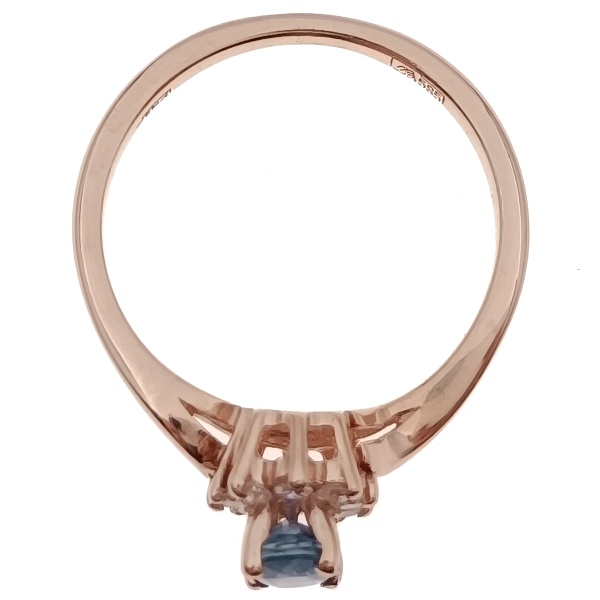 Кольцо из золота 585 пробы с бриллиантами и сапфиром