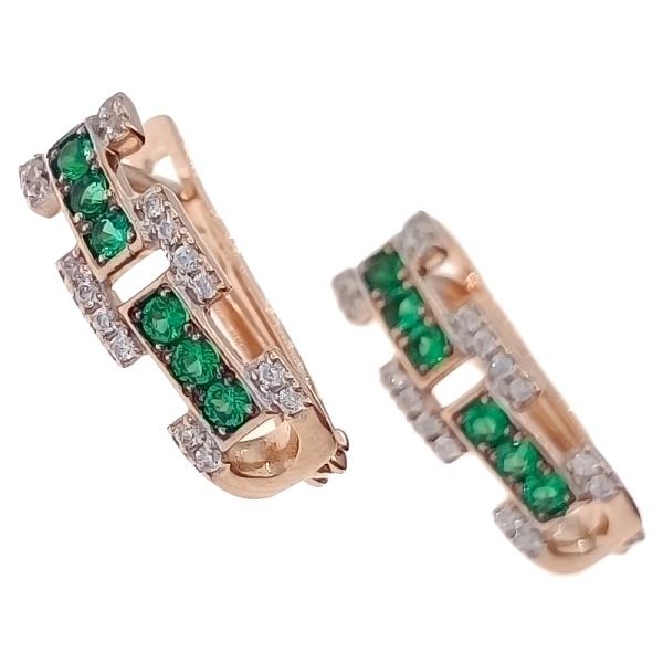 Серьги из золота 585 пробы с фианитом