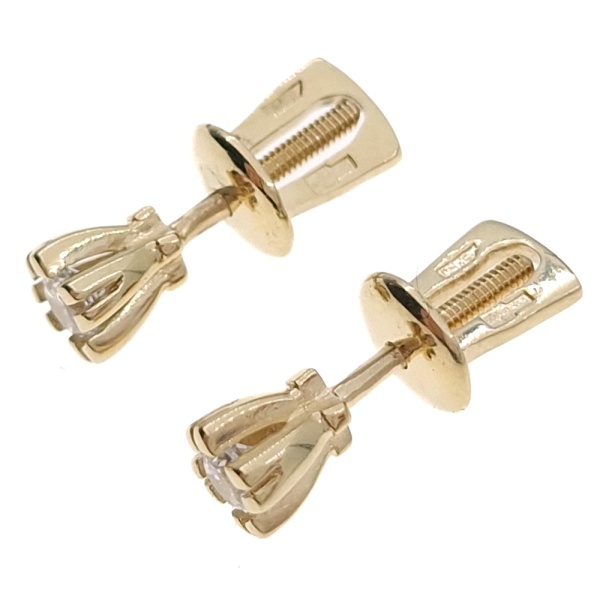 Пусеты из золота 585 пробы с фианитом