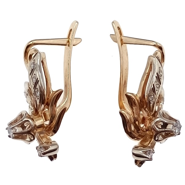 Серьги из золота 750 пробы с бриллиантами