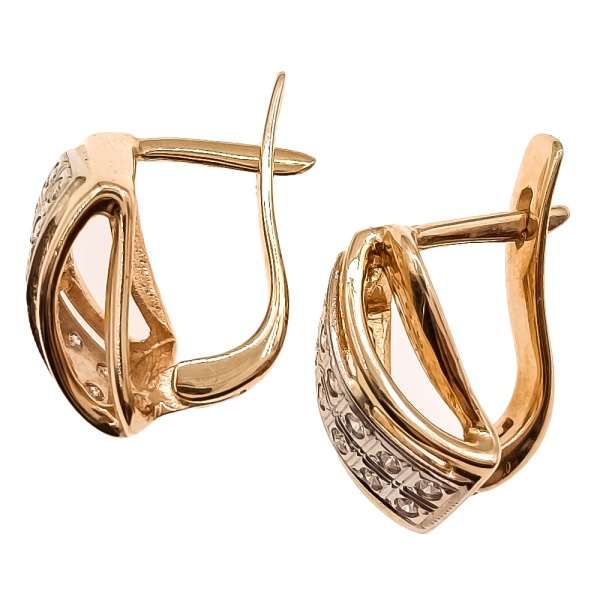 Серьги из золота 585 пробы с бриллиантами