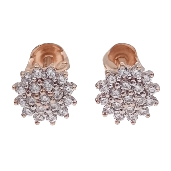 Пусеты из золота 585 пробы с фианитом