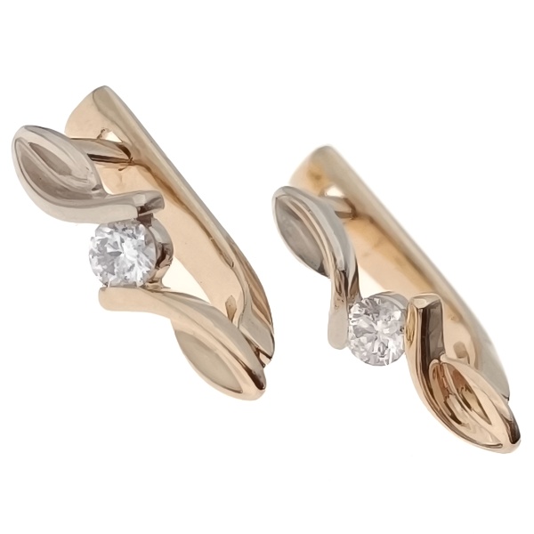 Серьги из золота 585 пробы с бриллиантами