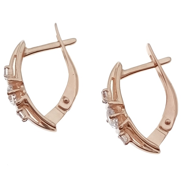 Серьги из золота 585 пробы с фианитом