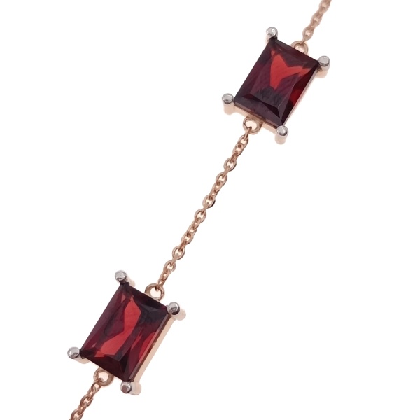 Браслет из золота 585 пробы с гранатом