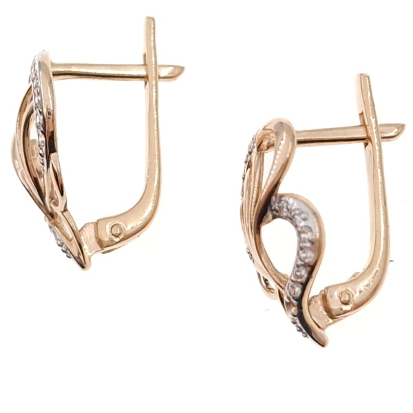 Серьги из золота 585 пробы с фианитом