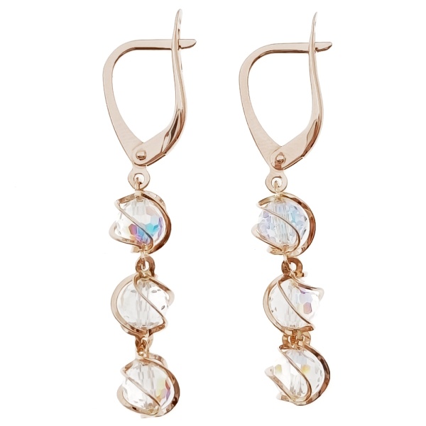 Серьги из золота 585 пробы с фианитом