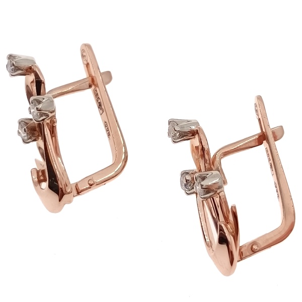 Серьги из золота 585 пробы с бриллиантами