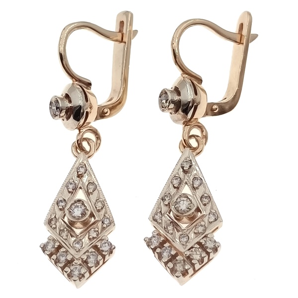 Серьги из золота 750 пробы с бриллиантами