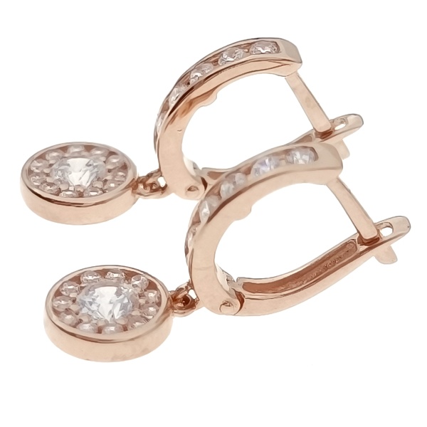 Серьги из золота 585 пробы с фианитом