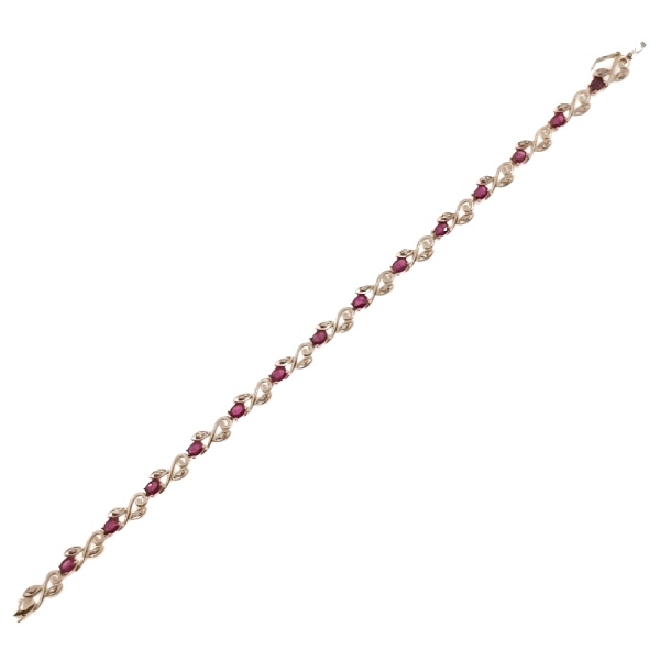 Браслет из золота 585 пробы с бриллиантами и рубином