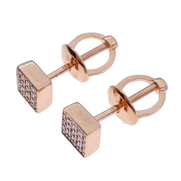 Пусеты из золота 585 пробы с бриллиантами